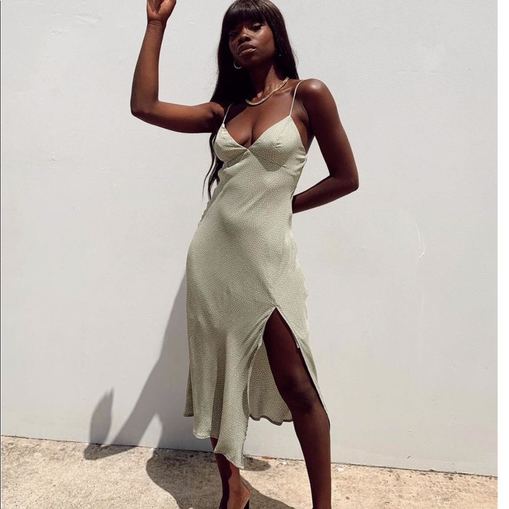 Princess Polly sage midi dress
